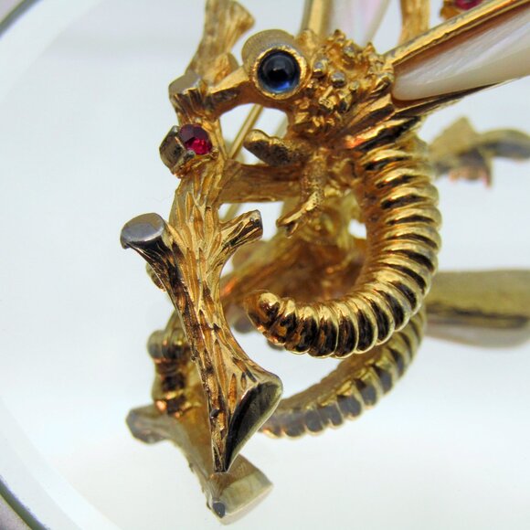 Vintage Signed Boucher Dragonfly Brooch - Picture 8 of 12